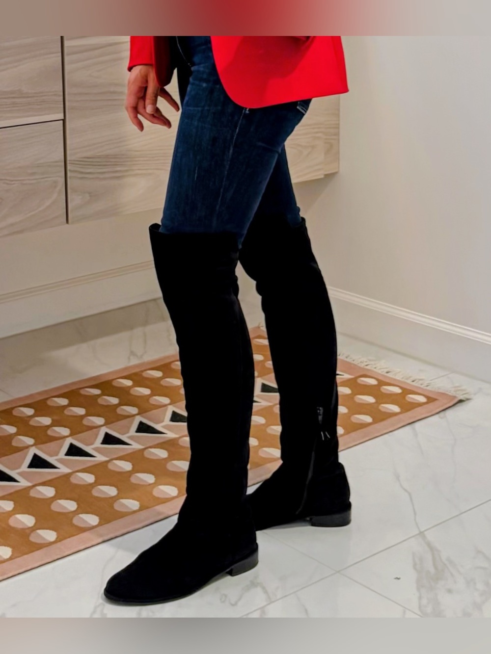 Stuart Weitzman ALL GOOD *Full Black Suede* Over the Knee Boots - EUC Size 10